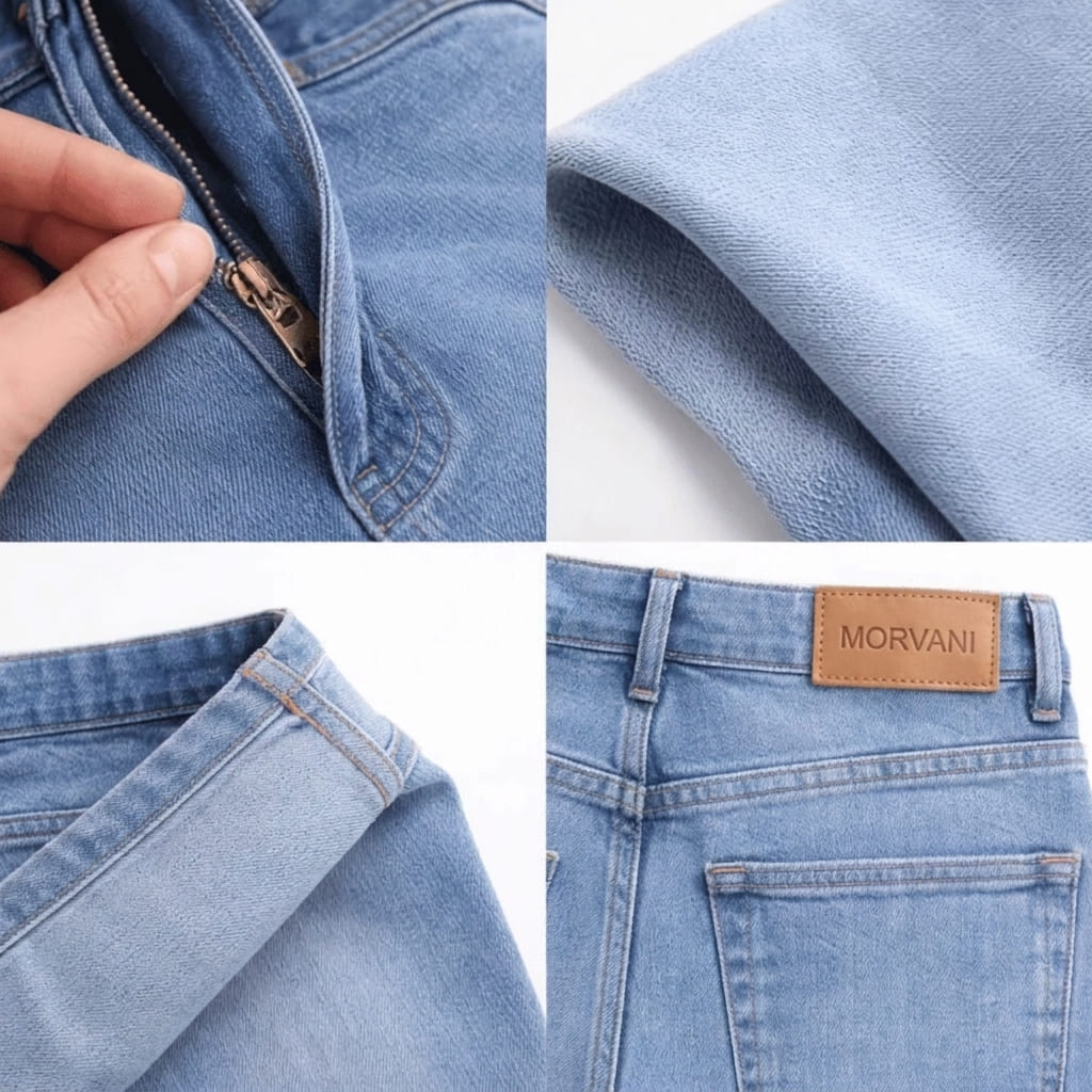 Comparação entre jeans comum e premium